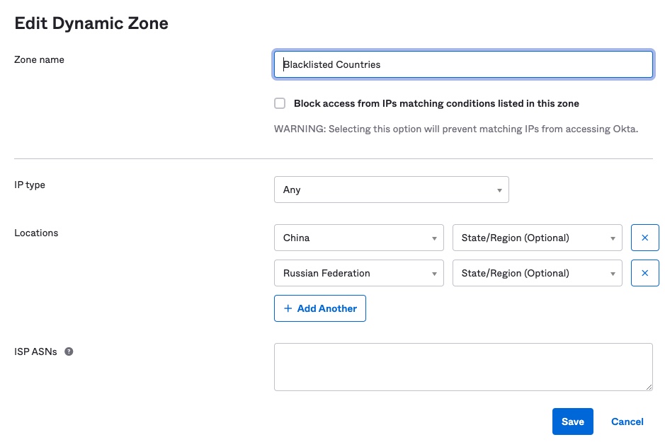 How to Exclude Users from Blocked Countries Network Zone