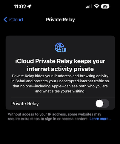 Unmanaged iOS Phishing Resistance and iCloud Private Relay