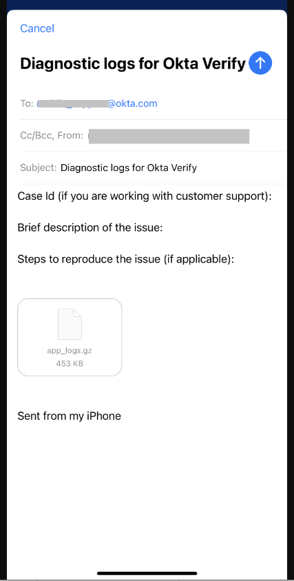 How to collect Okta Verify logs on iPhone Device