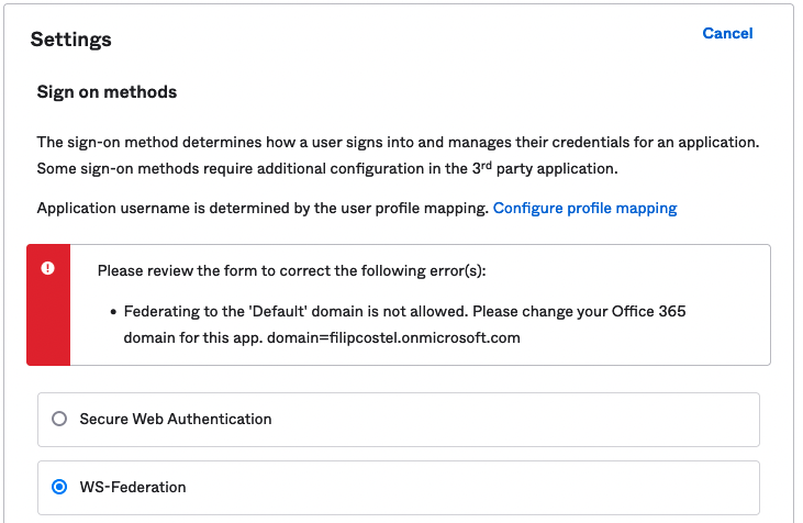 Can Onmicrosoft.com Tenants Be Used for Federation In Office 365 With Okta