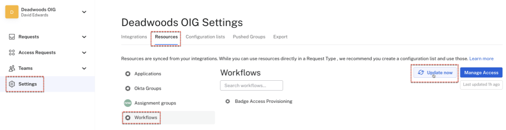 Workflows: Compare requested access from provisioning completed