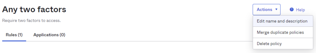 Actions button