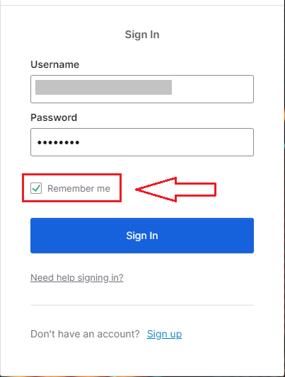 Remember me button