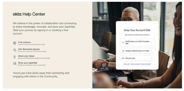 Multi-Factor Authentication (MFA) on the Okta Help Center