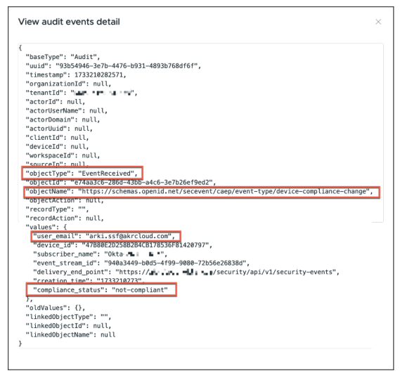 Audit Event Details