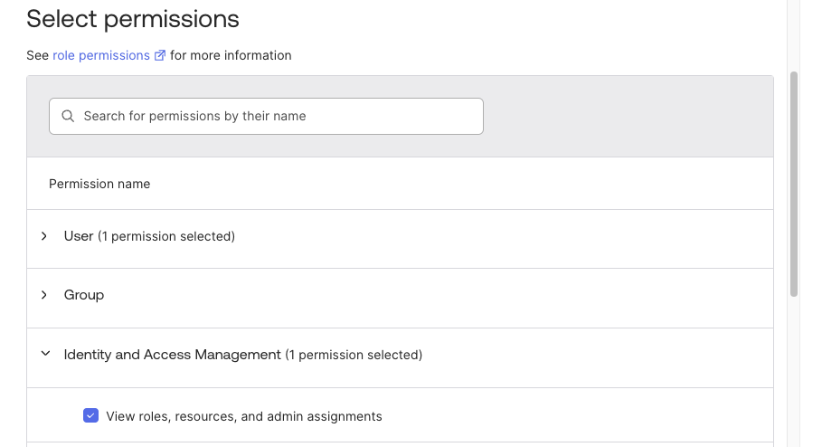 custom admin Role Permissions