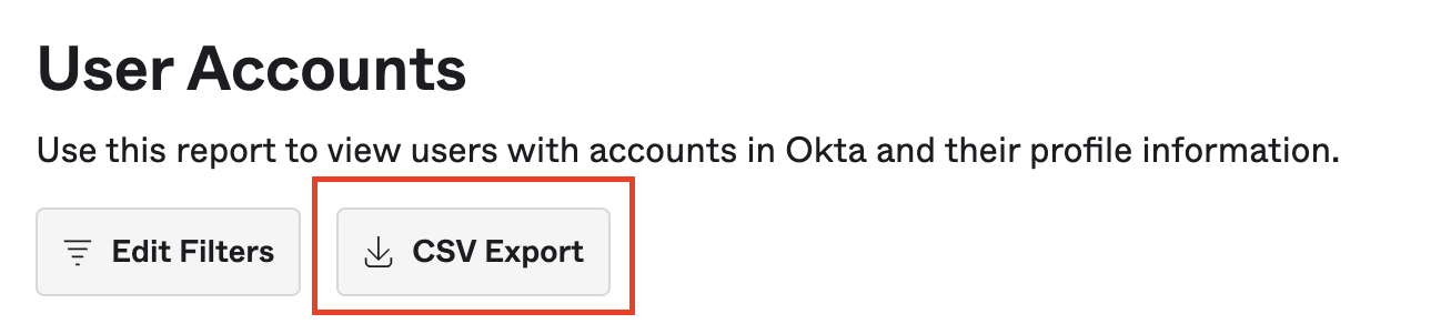 User Accounts - CSV Export