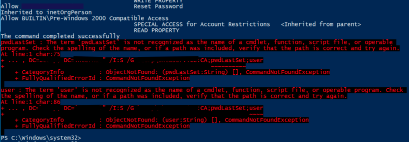pwdLastSet error
