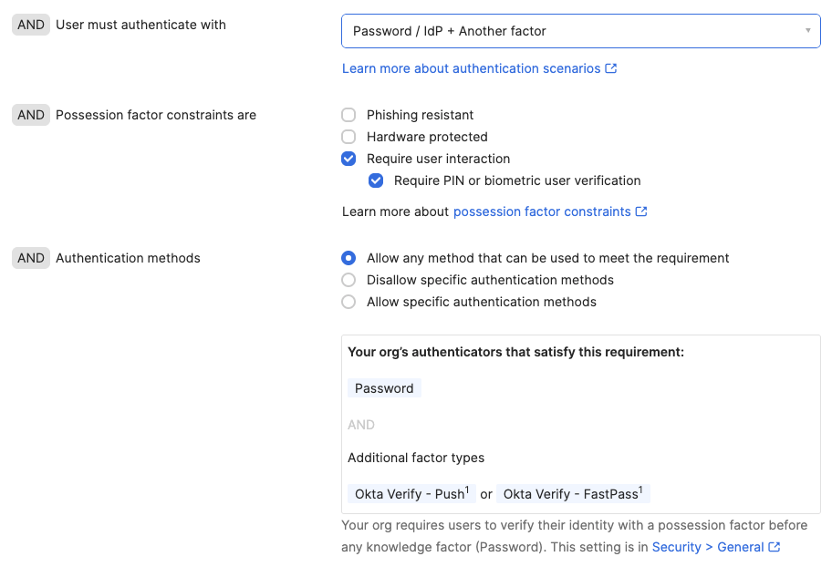 Authentication Policy Rule