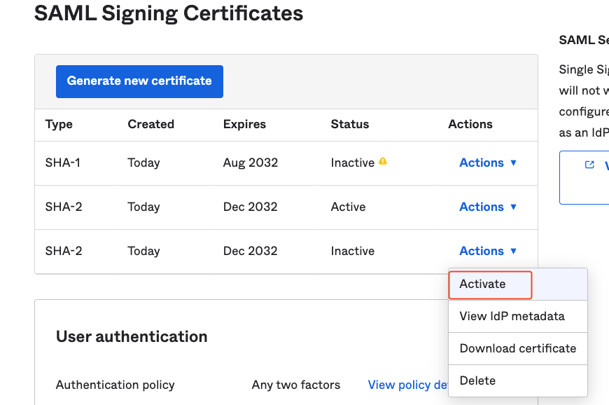 Activate Certificate