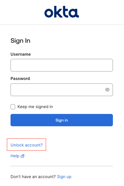 "Unlock Account"&nbsp;option available
