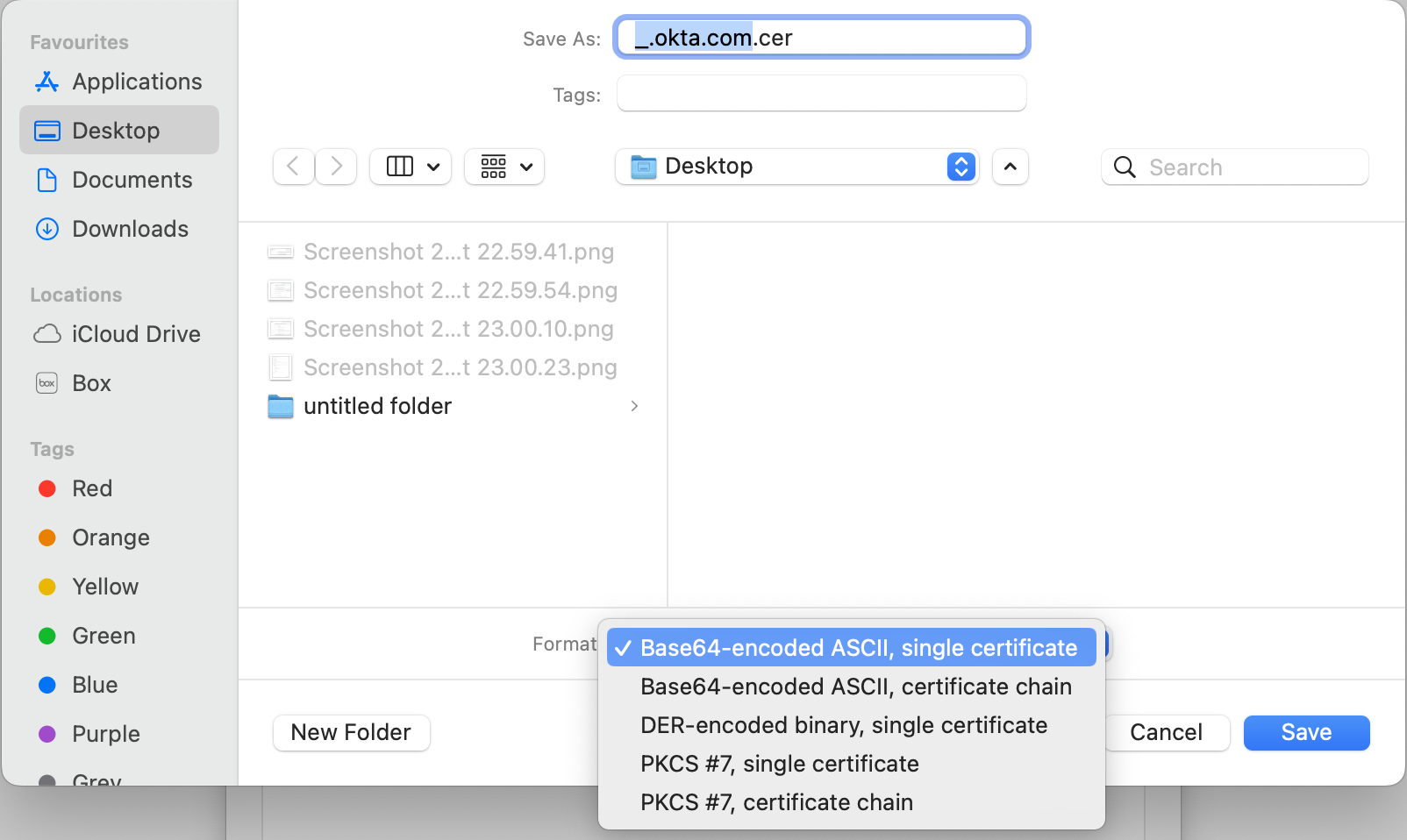 Choose the format&nbsp;for the environment