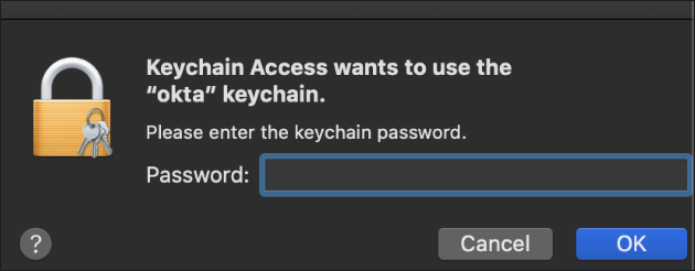 Keychain Access prompt