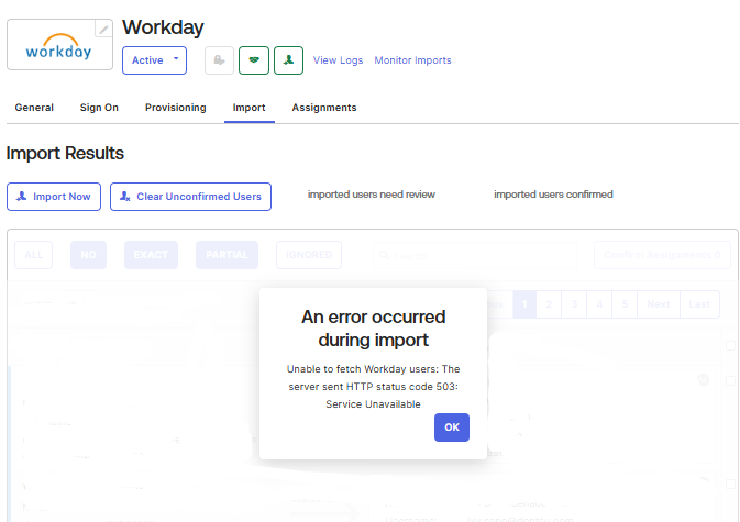 Workday error
