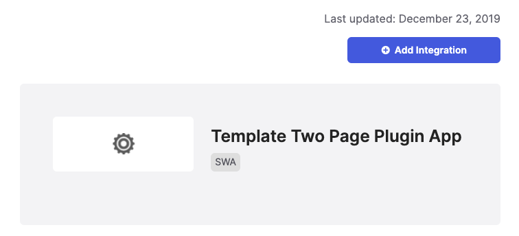 Template Two Page Plugin App.