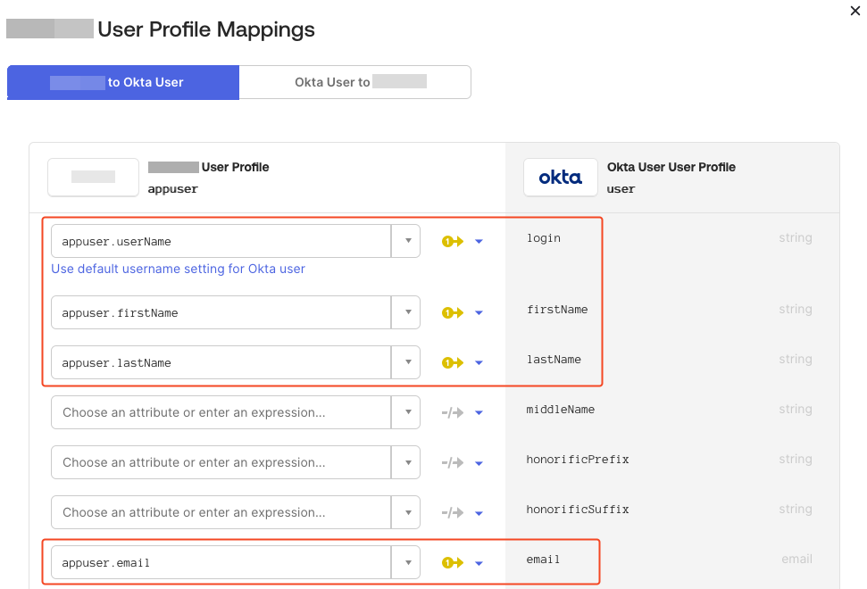 Attribute mapping