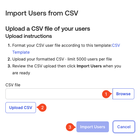 Import users from CSV