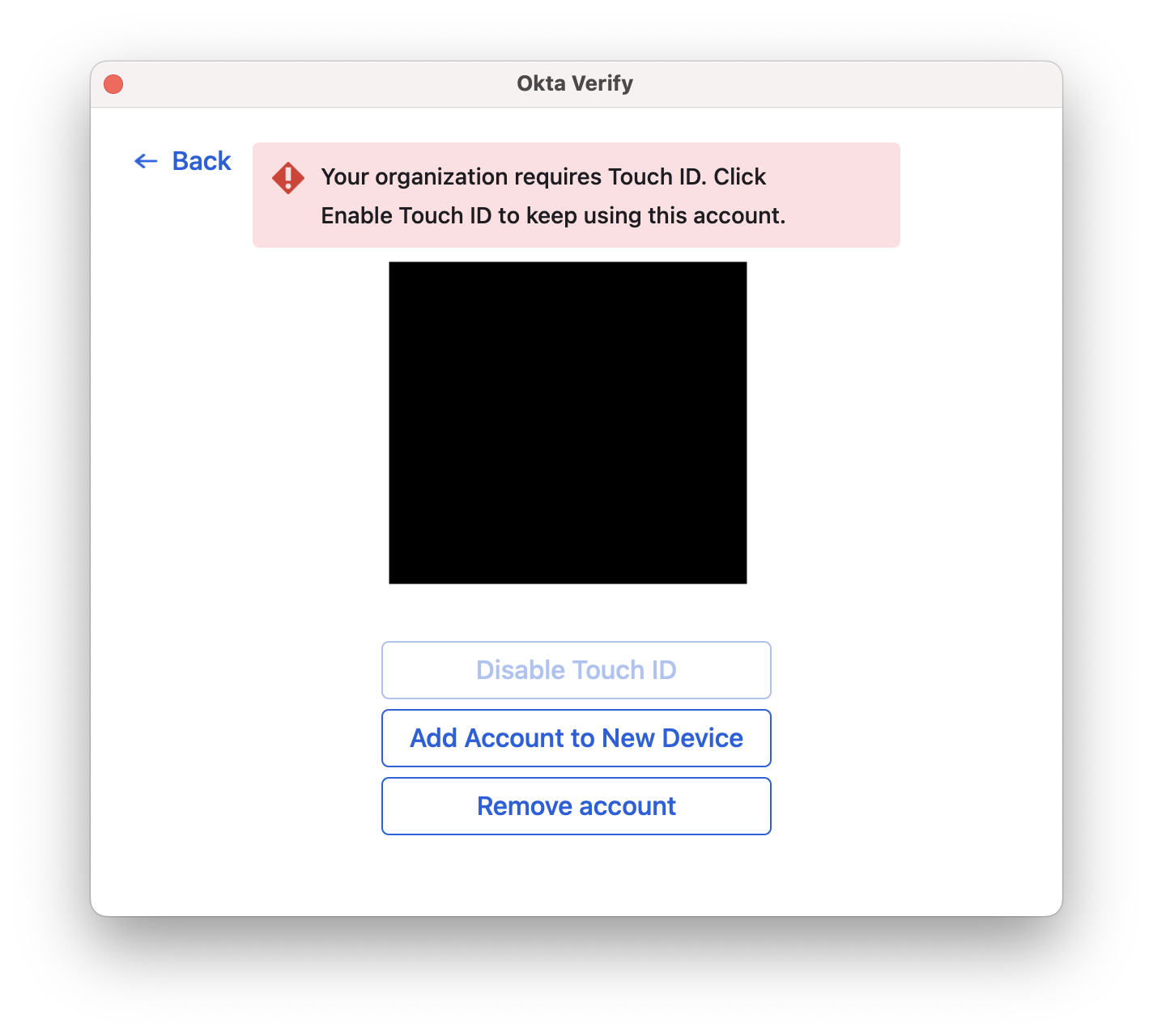 Touch ID Error