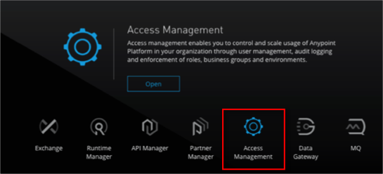 Access Management Menu