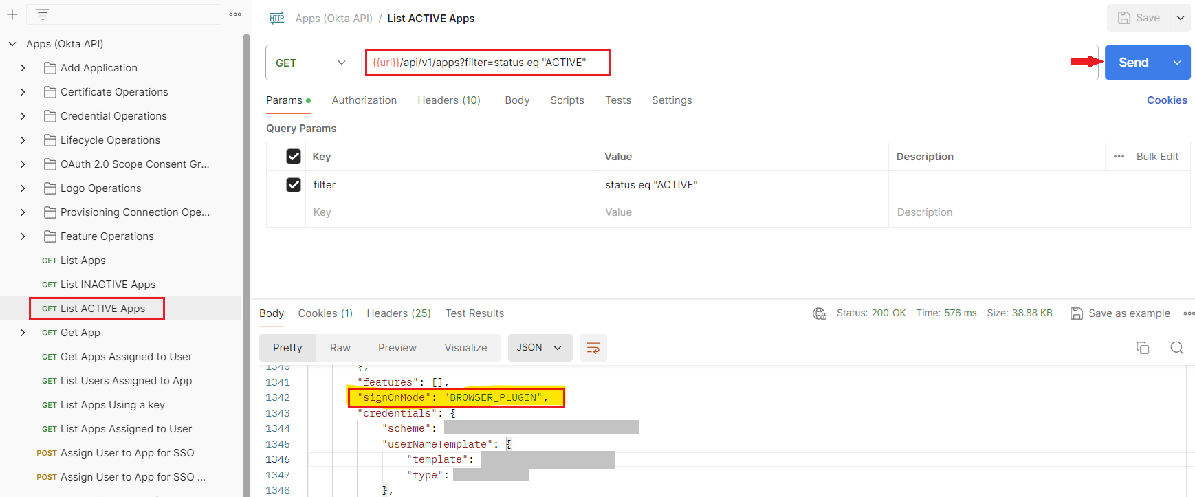 "signOnMode" as "BROWSER_PLUGIN"