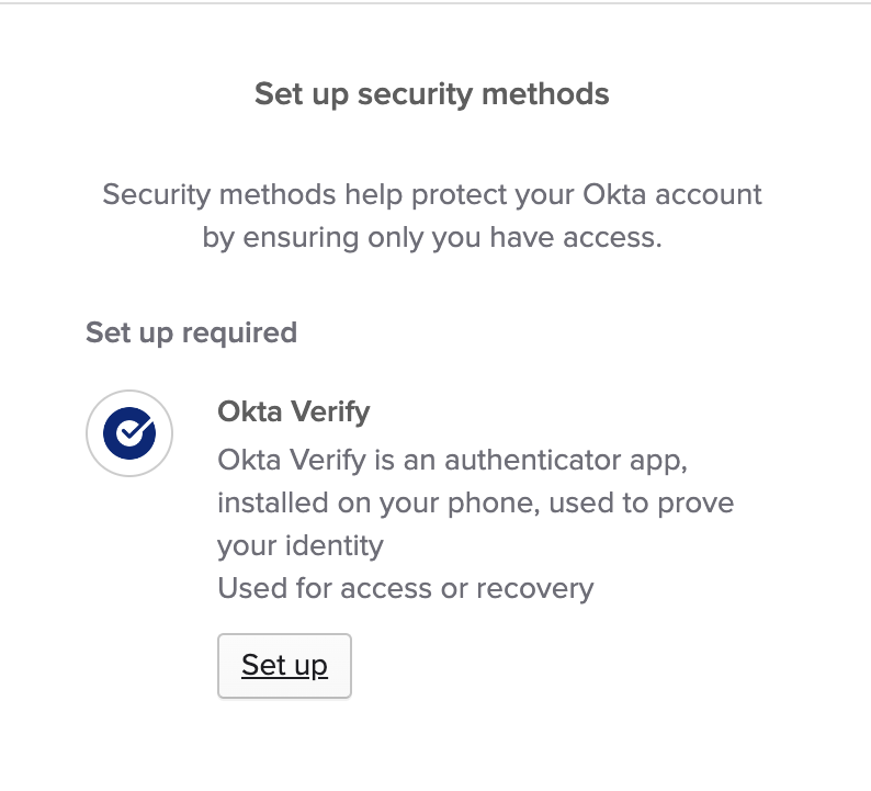 Set up security methods