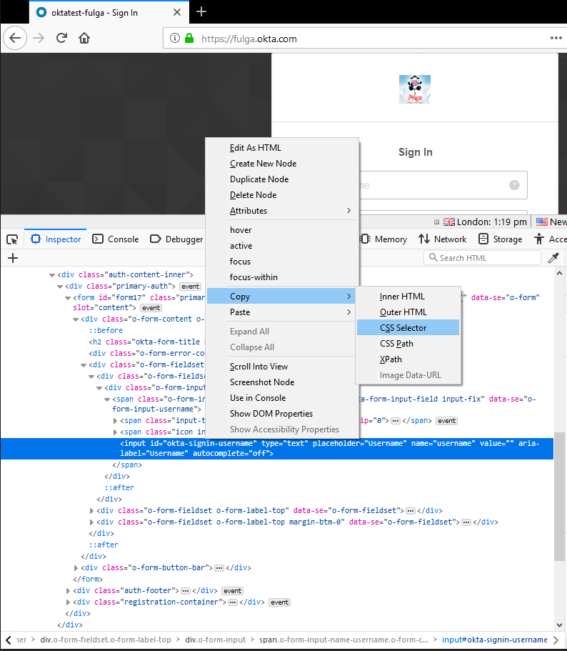Copy&nbsp;CSS Selector