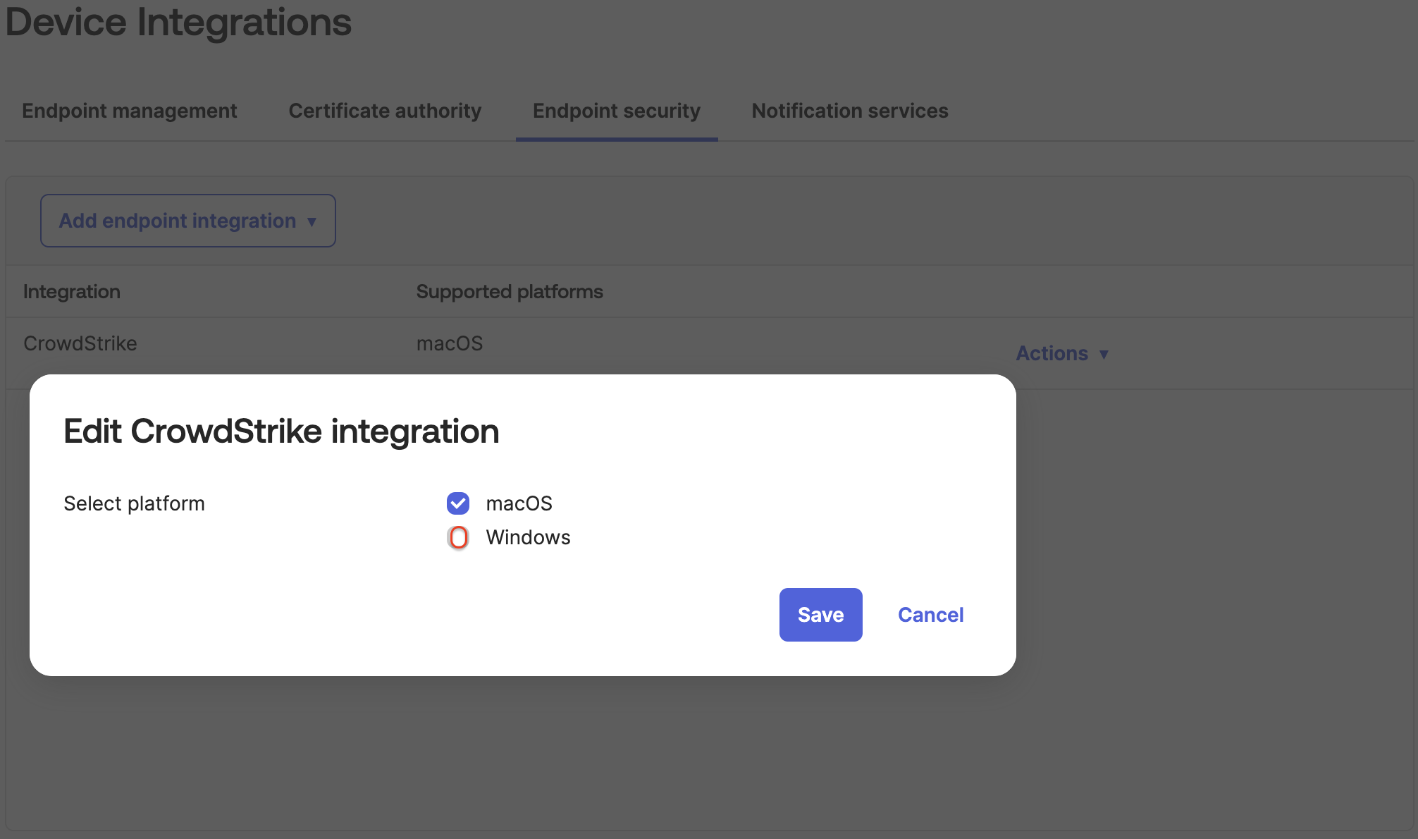 Edit integration