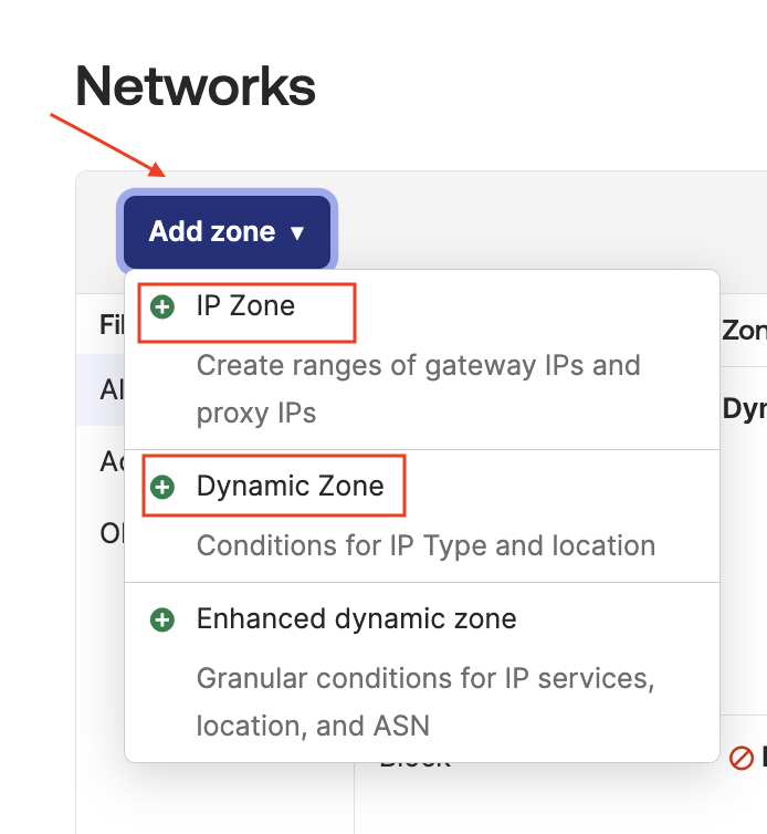 Add zone
