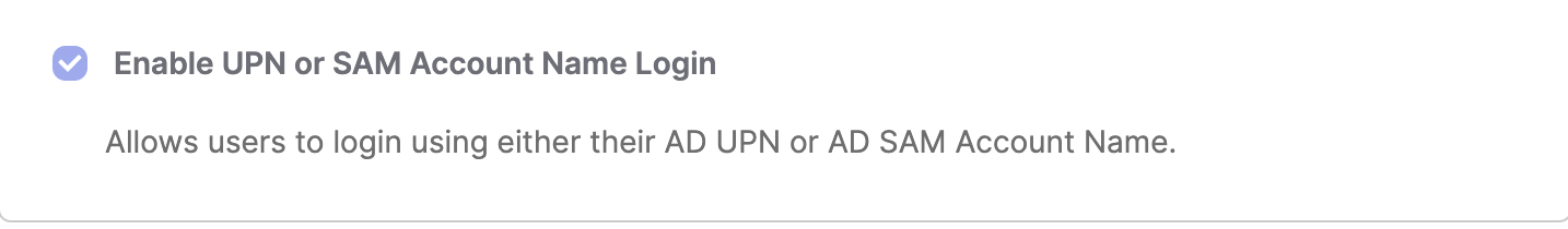 Enable UPN or SAM Account Name Login