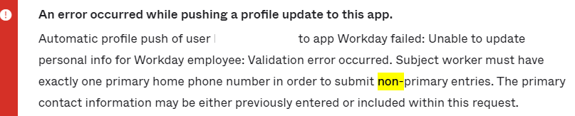 Error message