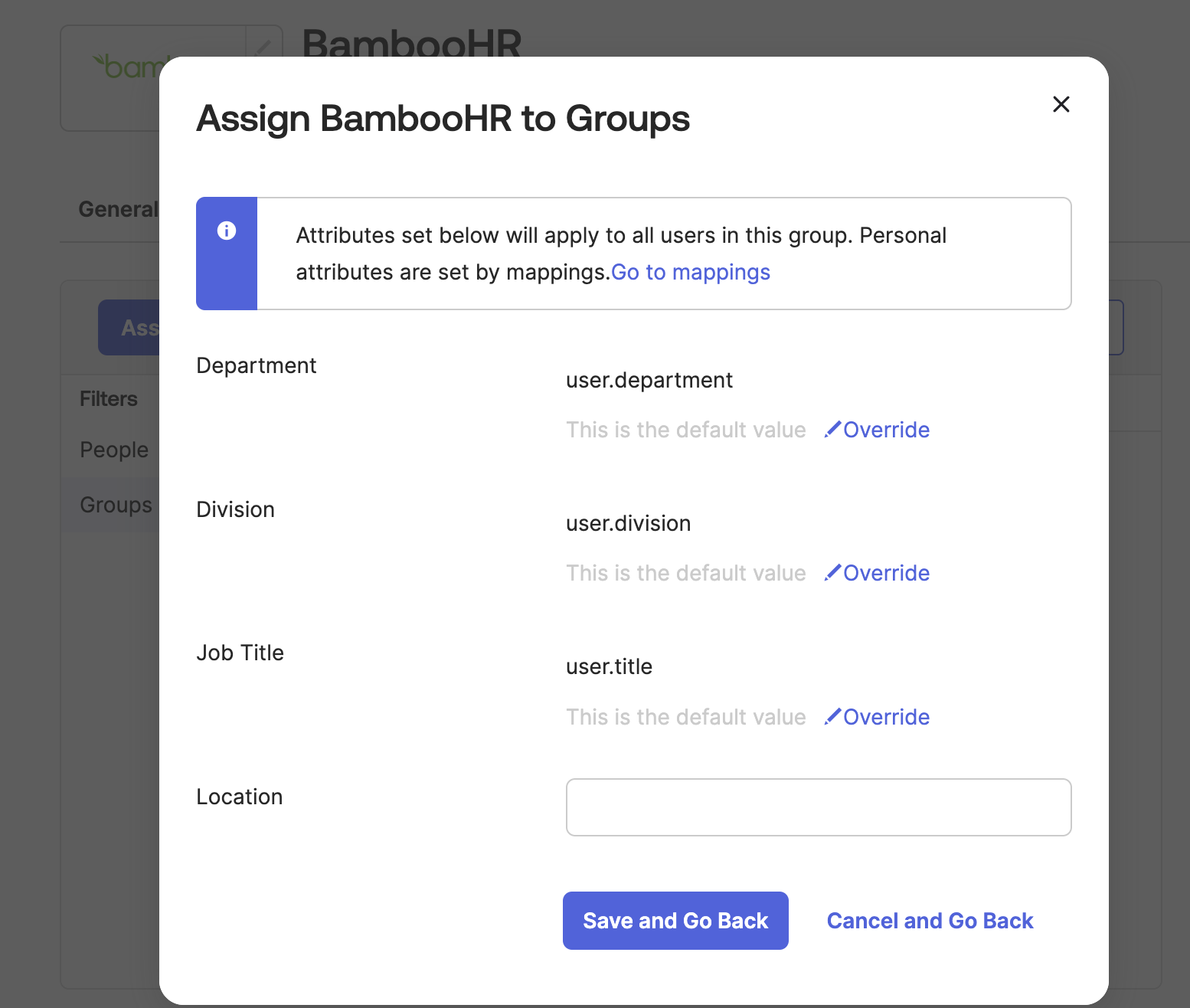 Assign Groups to App