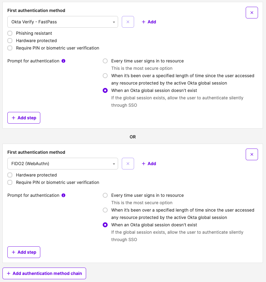 Authenticators' order