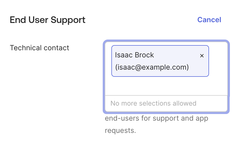 "End User Support" section