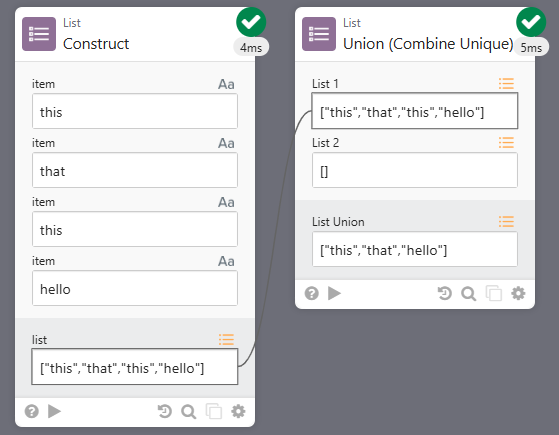 Union (Combine Unique) card
