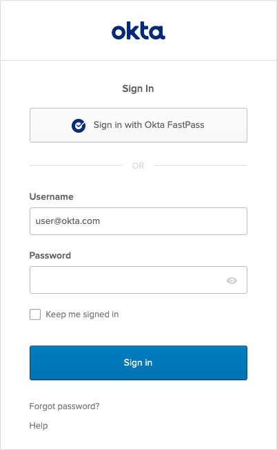 Sign in Widget