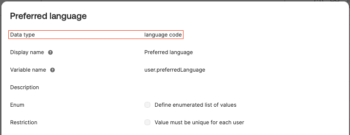 Preferred language