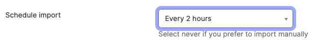 Scheduled Import interval selection