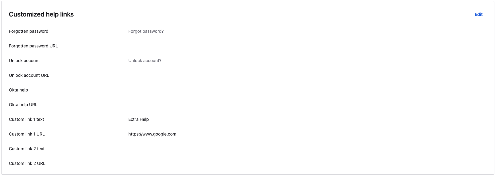 Customized help links