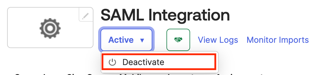 Deactivate SAML integration