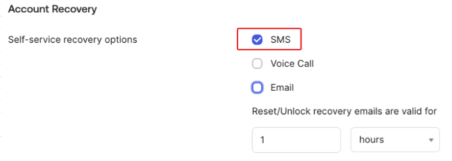 SMS checkbox