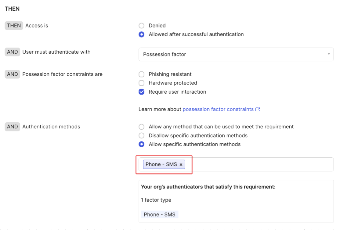 Phone-SMS as Authentication Method