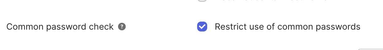 Common password check