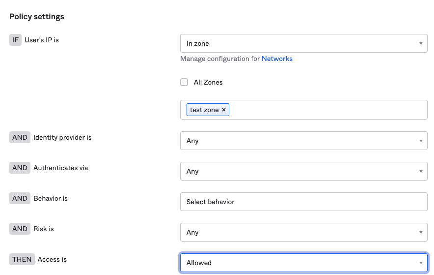Policy Settings