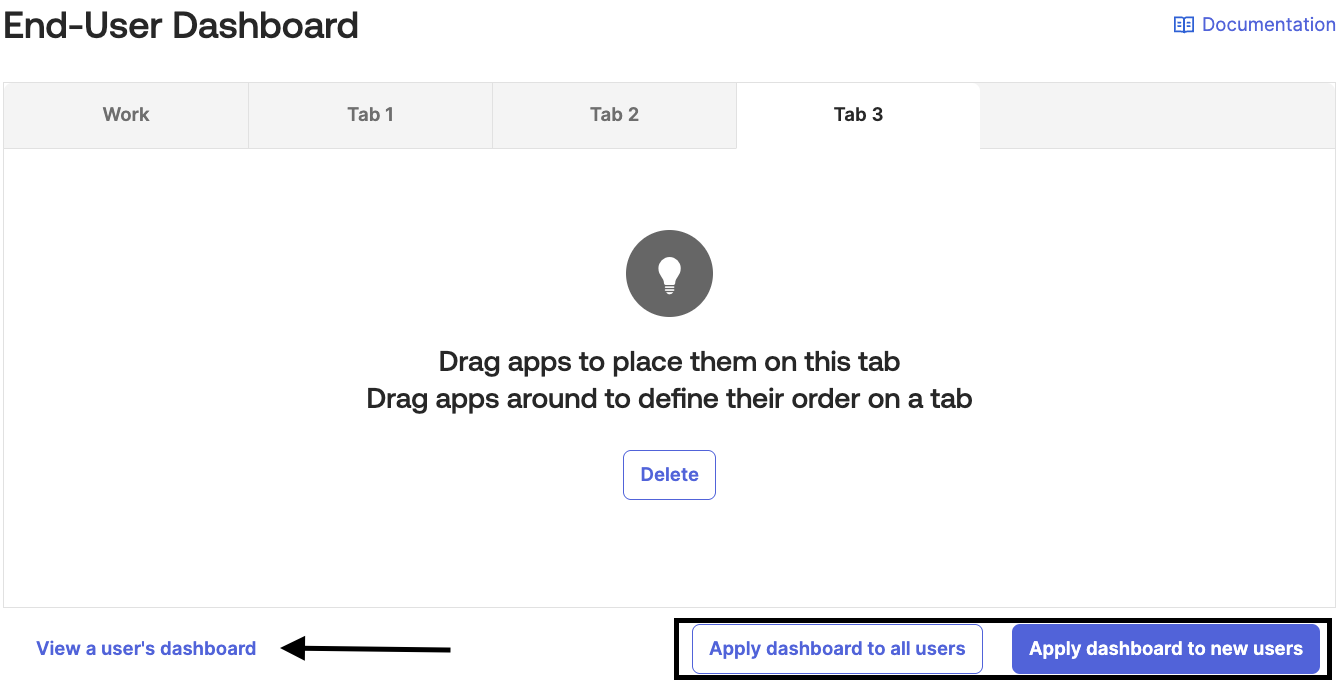 End user dashboard