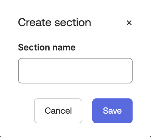 Create section