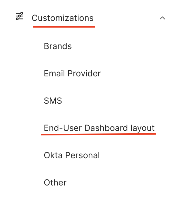 End-user Dashboard layout