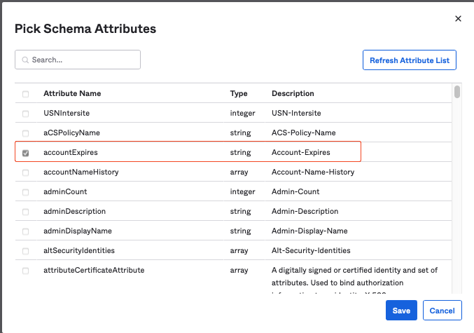 accountExpires attribute