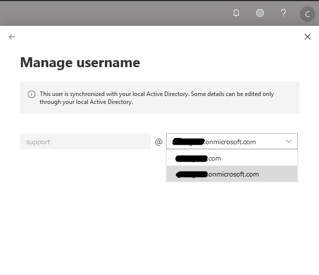 Manage username
