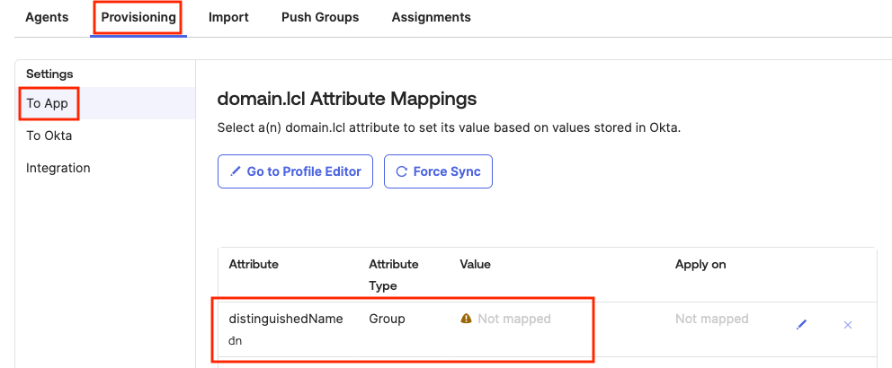 AD Provisioning To App - Attribute Mappings - distinguishedName not mapped