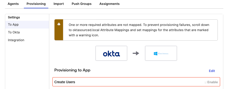 Enable "Create Users" option